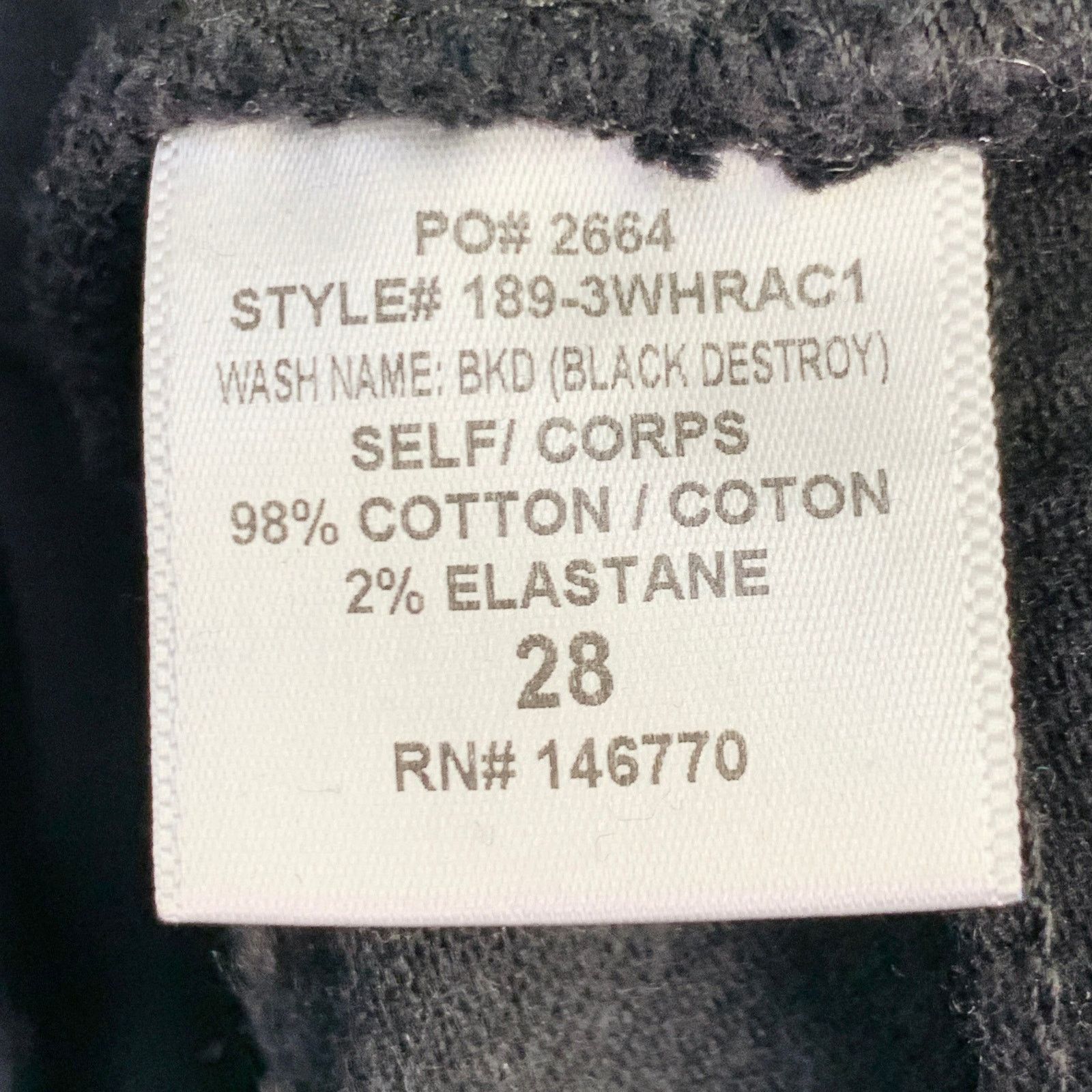 RE/DONE RE/DONE 28 Black Cotton Blend Distressed High Waisted Jeans Size 28" / US 6 / IT 42 - 6 Thumbnail
