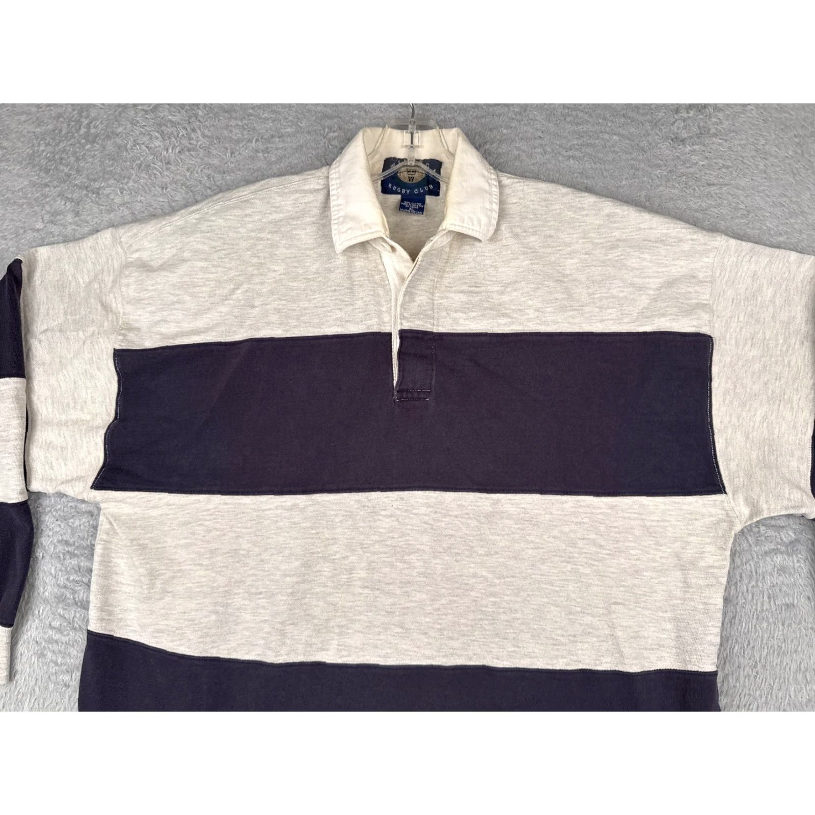 Vintage VINTAGE Windsor Rugby Club Polo Shirt Cotton Gray Blue XL Mens Size US XL / EU 56 / 4 - 4 Thumbnail