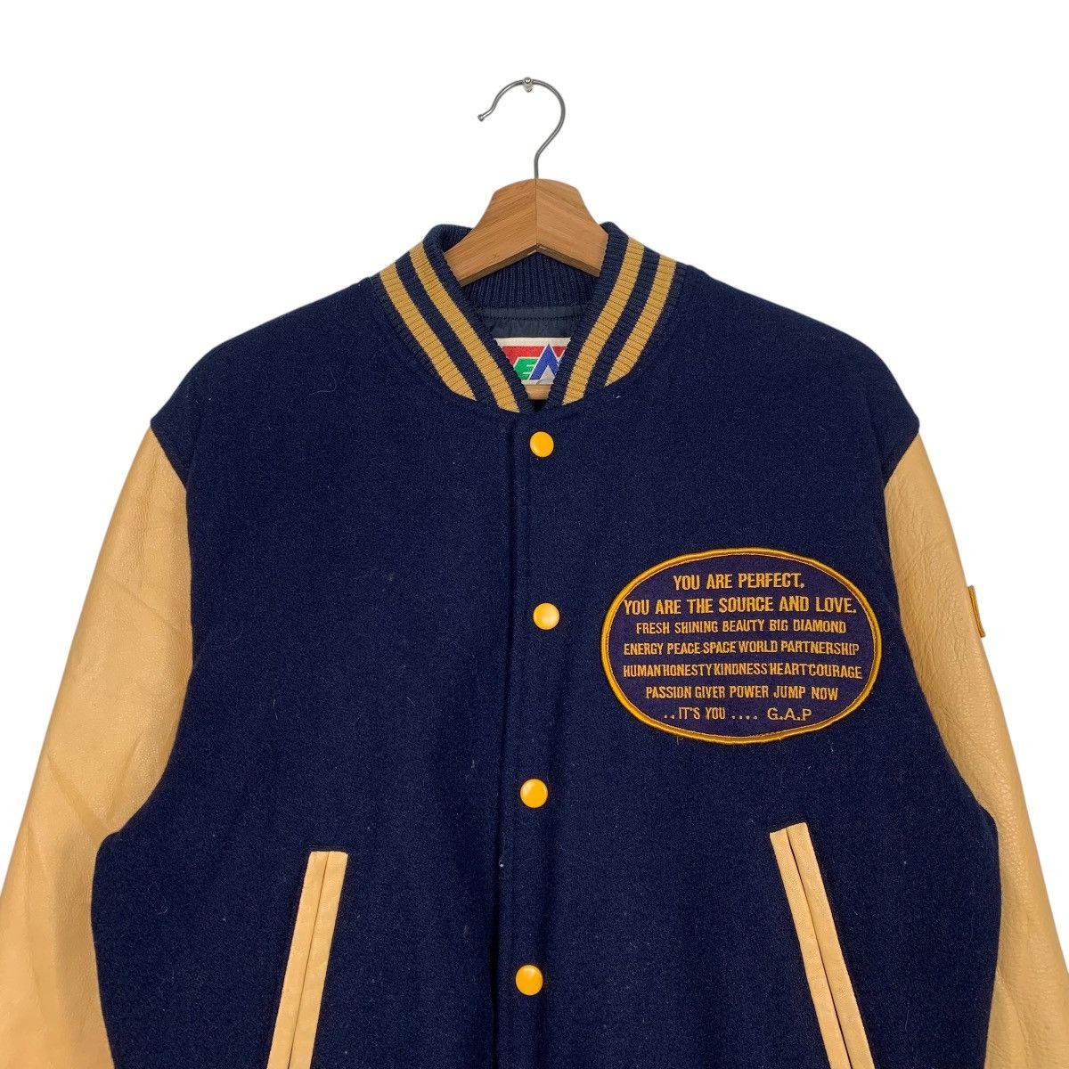 Japanese Brand Living In The Vision 67 GAP Leather Varsity Jacket Size US M / EU 48-50 / 2 - 2 Thumbnail
