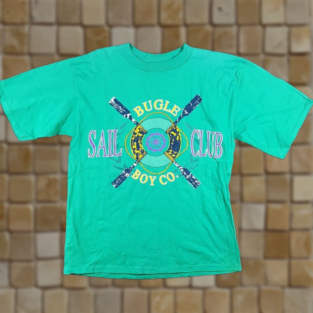 Bugle Boy VINTAGE Bugle Boy Sail Club T-Shirt Men’s Medium, Green, 90s Y2K Beach Grunge Retro USA Made Size US M / EU 48-50 / 2 - 1 Thumbnail