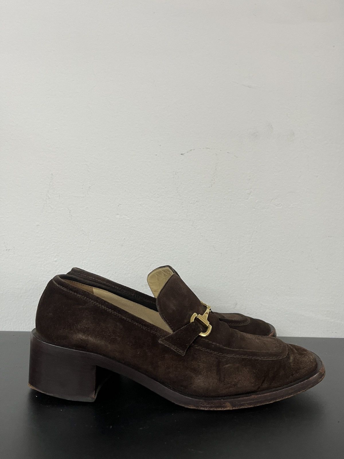 Gucci Vintage Gucci Tom Ford Era Horsebit Suede Leather Loafers Size US 7 / IT 37 - 18 Thumbnail