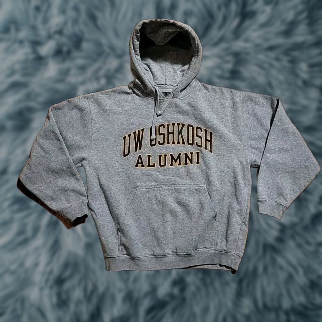 Vintage VINTAGE Oshkosh Alumni Mens L Gear For Sports Gray Hoodie Pullover Cotton/ Poly Knit Logo Pockets Hooded Size US L / EU 52-54 / 3 - 1 Thumbnail
