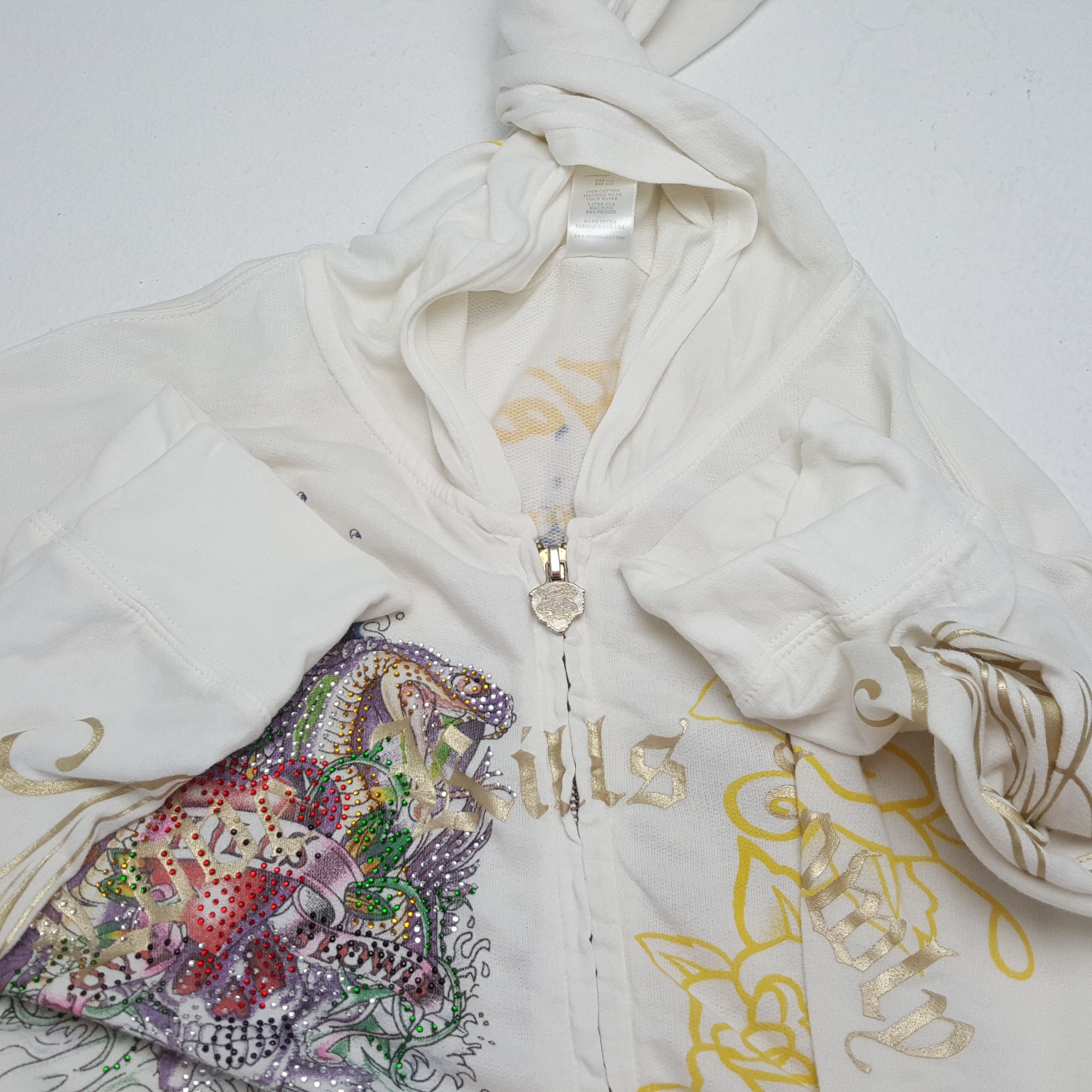 Christian Audigier × Ed Hardy × Vintage Vintage ED-HARDY by CHRISTIAN AUDIGIER Rare Design Hoodies Size US L / EU 52-54 / 3 - 10 Thumbnail