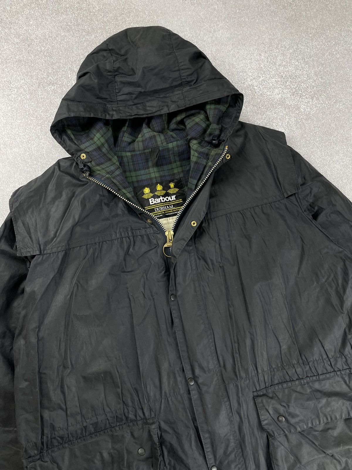 Barbour × Japanese Brand Vintage Men’s Barbour Durham A6 Waxed Jacket Size US XXL / EU 58 / 5 - 2 Thumbnail