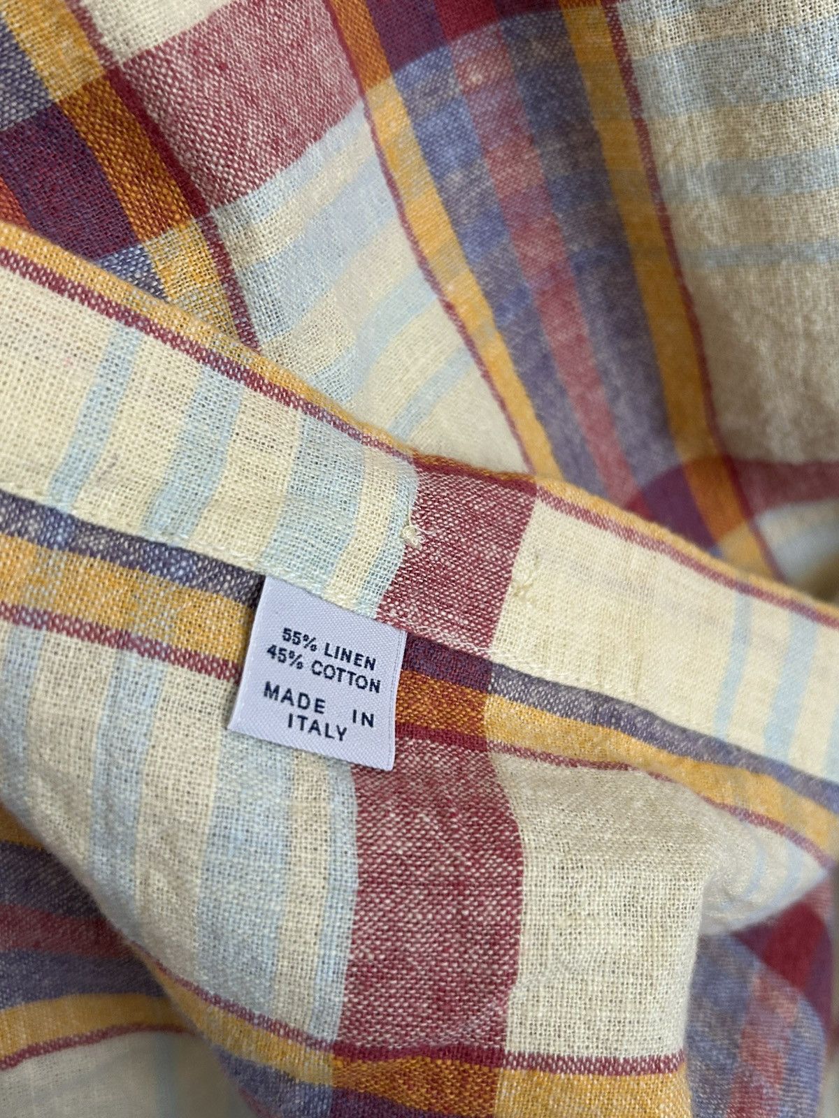 Drake's Drake’s Madras Cotton-Linen Button Down Shirt Size US L / EU 52-54 / 3 - 5 Thumbnail