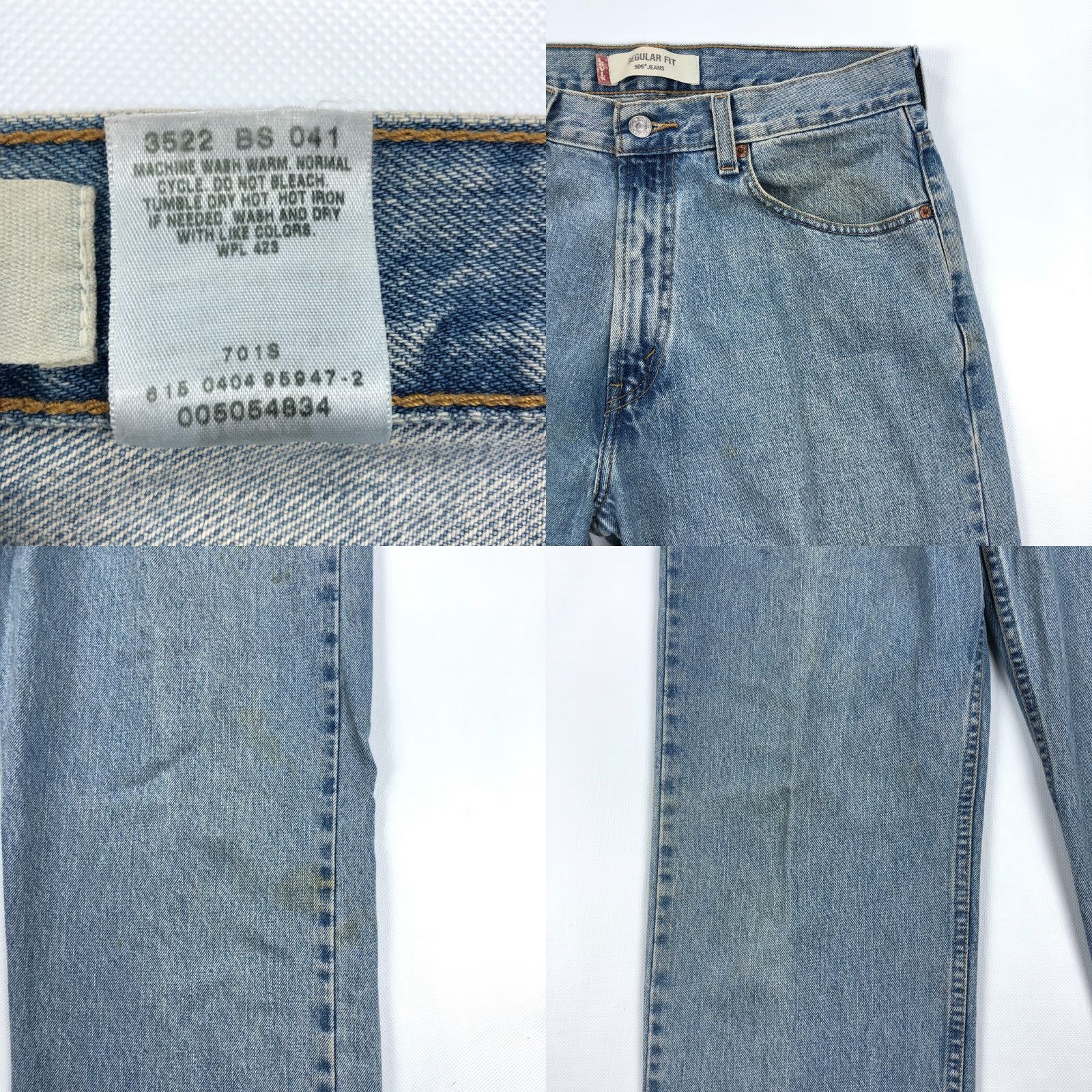 Levi's Levi's 505 Jeans Men 34x34 Blue Denim Vintage Y2K 5-Pocket Regular Fit Straight USA Rocker American Size US 34 / EU 50 - 8 Thumbnail