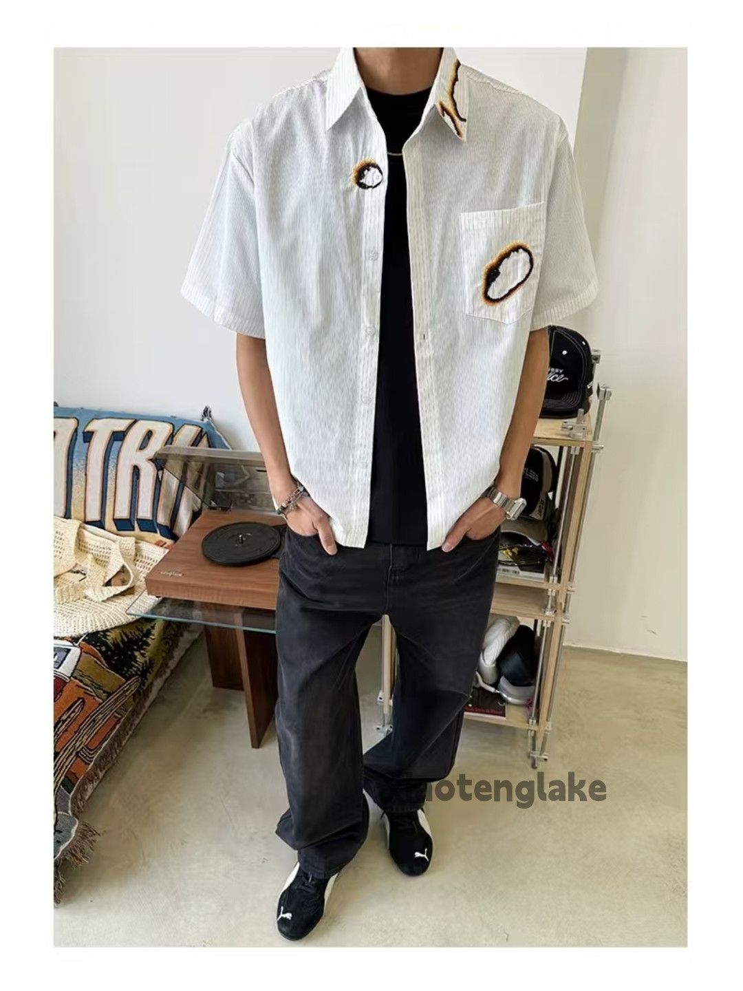 Vintage Unisex utility punk yuppie striped party y2k shirt Size US L / EU 52-54 / 3 - 4 Thumbnail