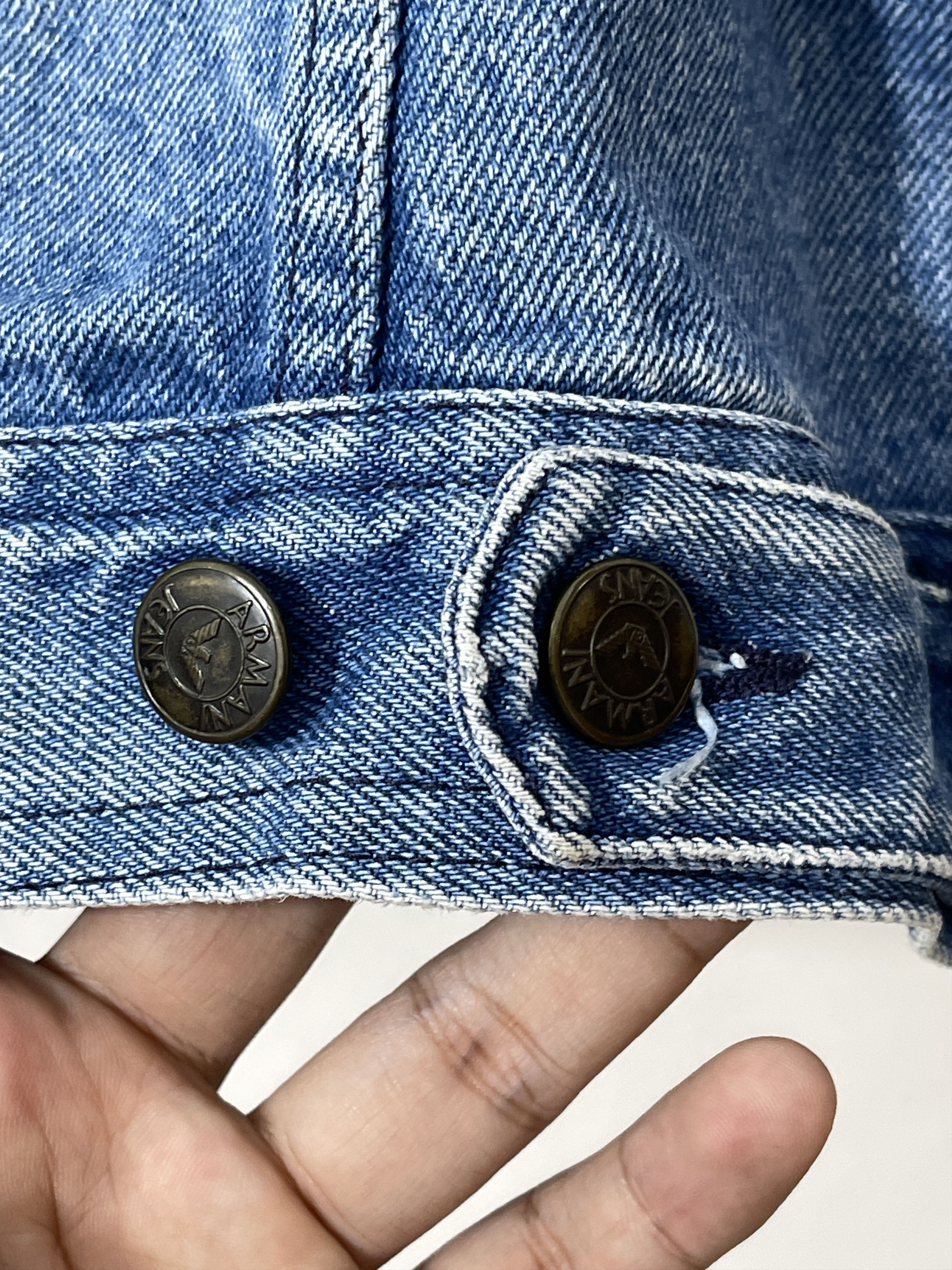 Armani Vintage 80s Armani Jeans Archive 10th Anniv Denim Jacket Size US S / EU 44-46 / 1 - 19 Thumbnail