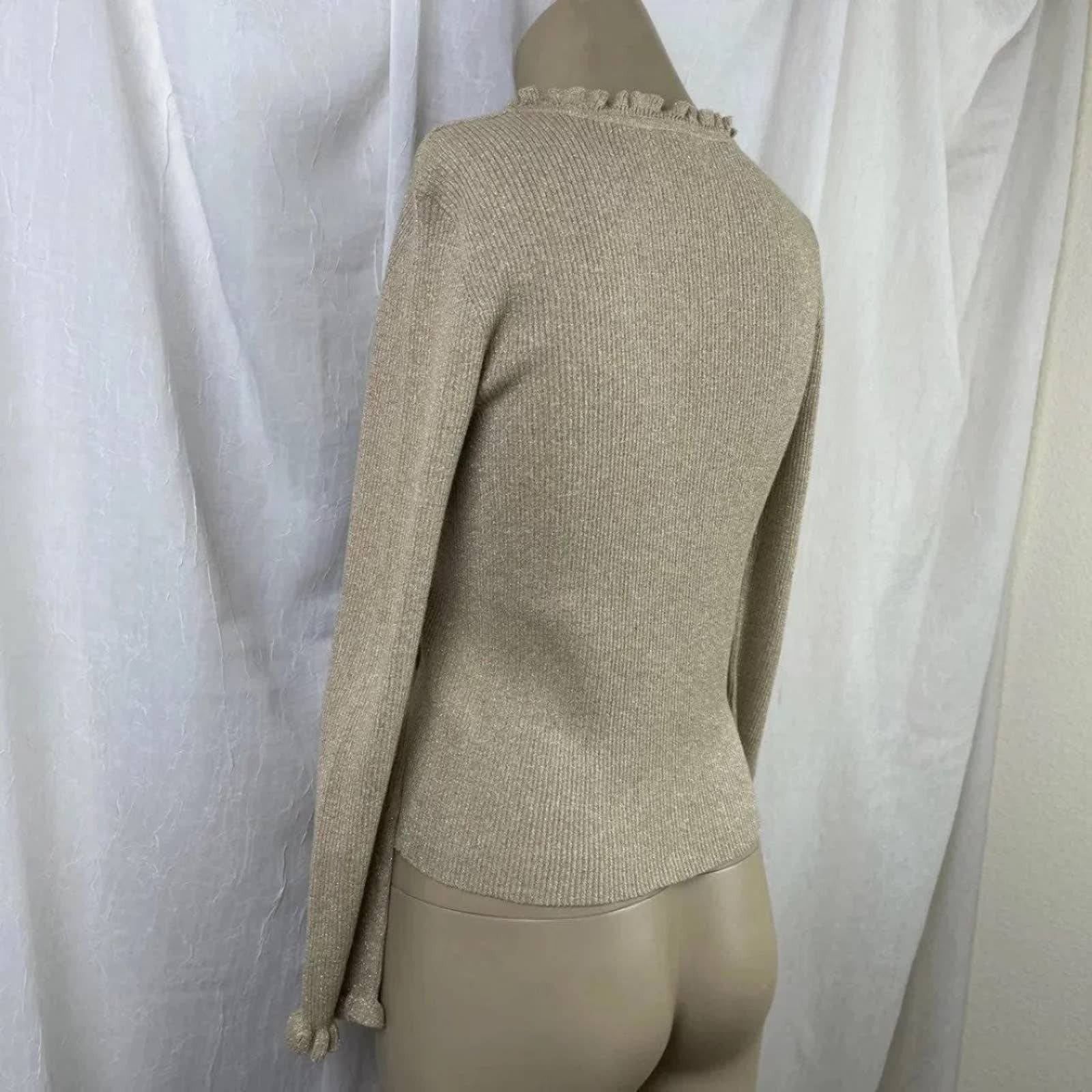 Vintage VTG Y2K Liz Claiborne Lizsport Petite Gold Shimmer Sweater Size S / US 4 / IT 40 - 5 Thumbnail