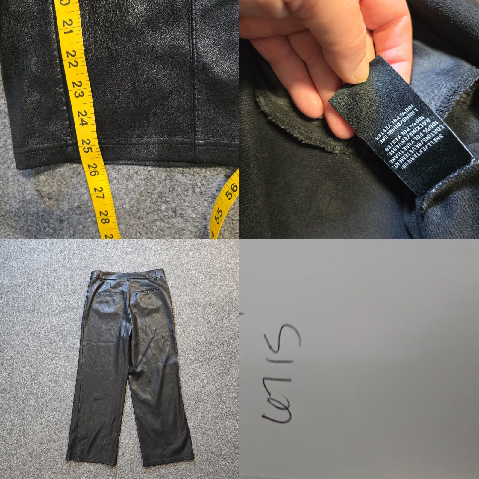 7 For All Mankind Seven For All Mankind Pants Womens M Black Wide-Leg Faux Leather Crop Shirt? Size 32" / US 10 / IT 46 - 8 Thumbnail