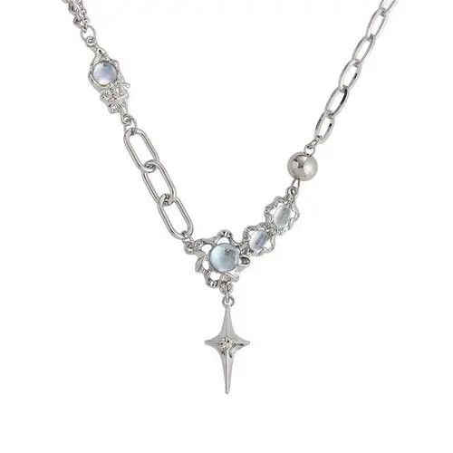 Jewelry Retro Punk Stainless Steel Chain Cross Pendant Necklace Size ONE SIZE - 4 Thumbnail