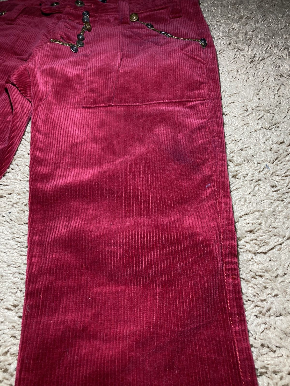 Japanese Brand 2006 Milkboy Button Jewel Chain Corduroy Skinny Jeans Size US 30 / EU 46 - 7 Thumbnail