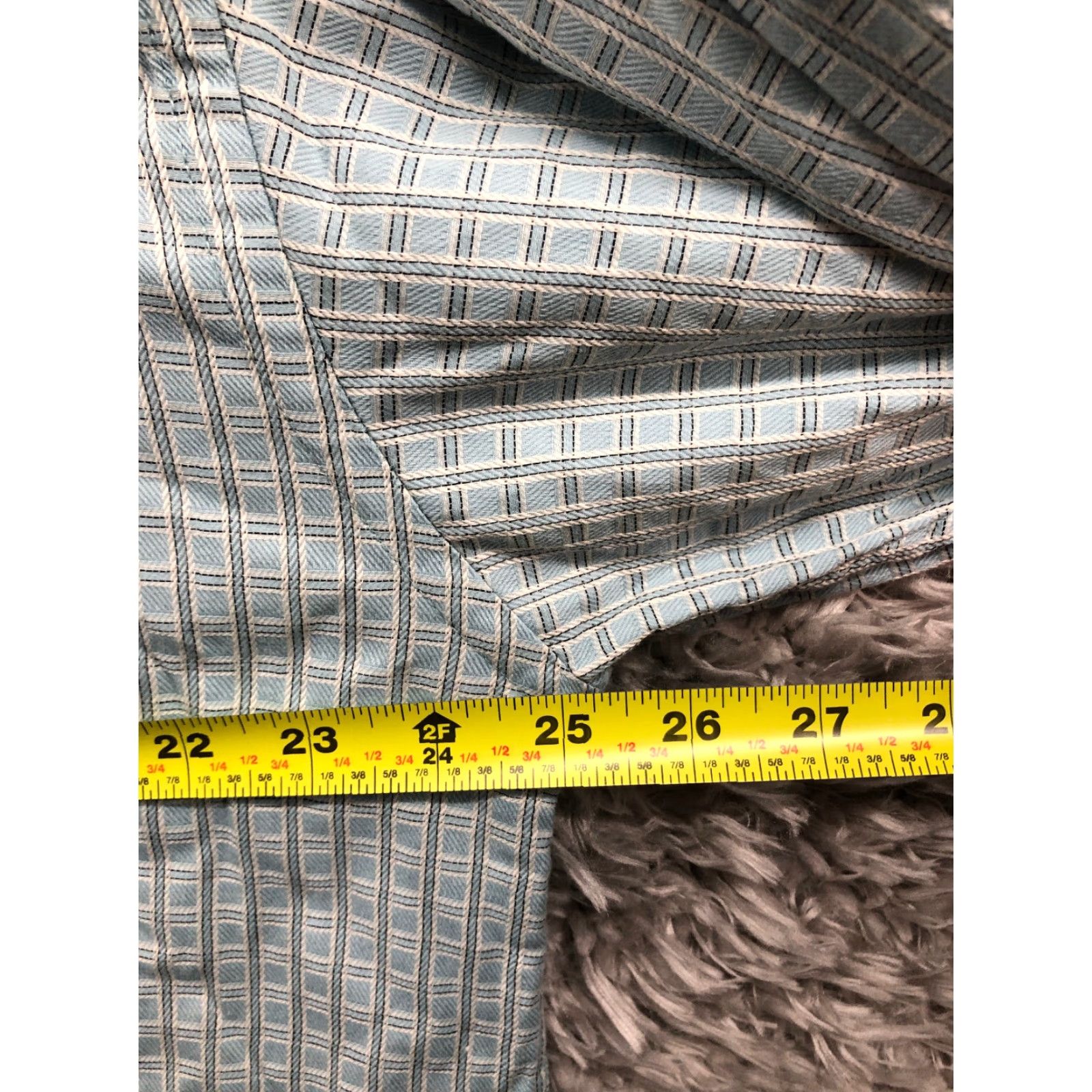 Geoffrey Beene Geoffrey Beene Shirt XL Mens Light Blue Long Sleeve Spread Collar Button-Up Regular Fit Plaid Navy Blue Accessories Logo Embroidered Size US XL / EU 56 / 4 - 4 Thumbnail