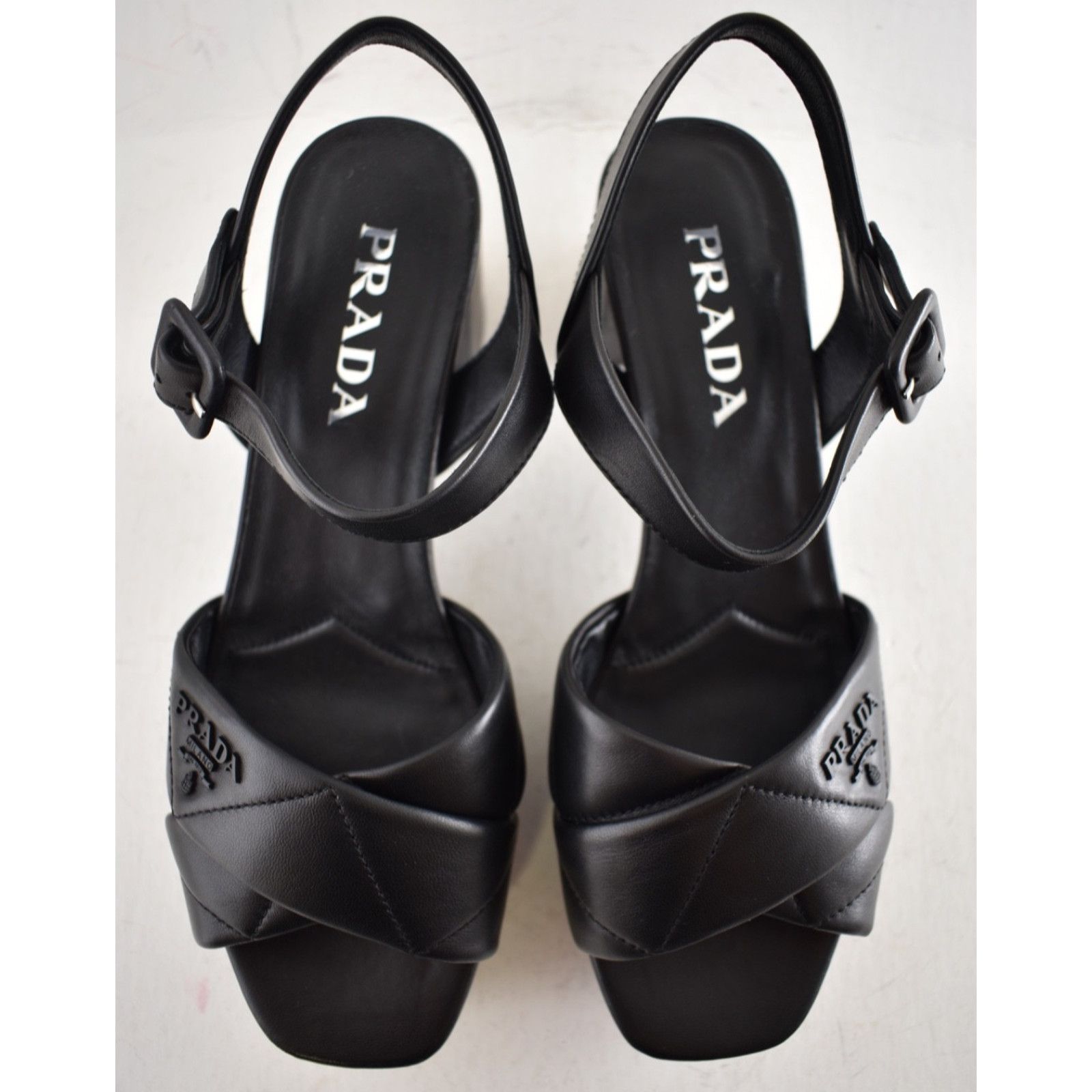 Prada Prada Quilted Nappa Leather Platform Sandal Block Heel 38 Size US 8 / IT 38 - 13 Thumbnail