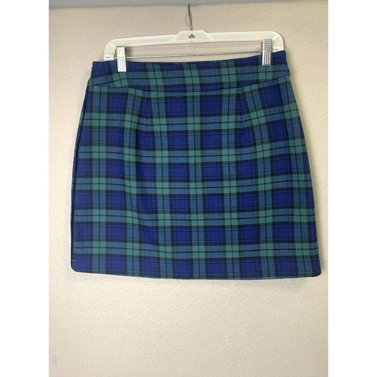 Vineyard Vines Vineyard Vines Skirt Womens Size 8 Blackwatch Tartan Plaid Mini Ponte Blue/Green Zipper Knit Size 30" / US 8 / IT 44 - 2 Thumbnail