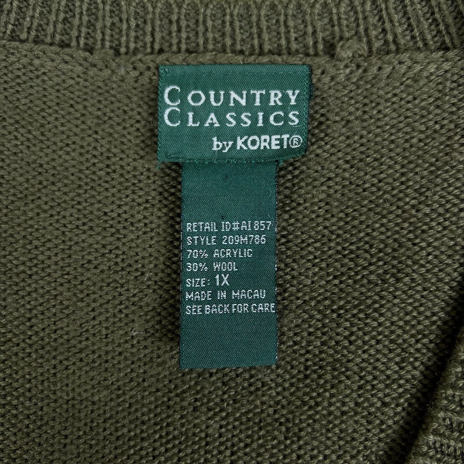 Vintage Vintage Embroidered Knit Vest XL Olive Floral Granny Cottage Size XL / US 12-14 / IT 48-50 - 7 Thumbnail