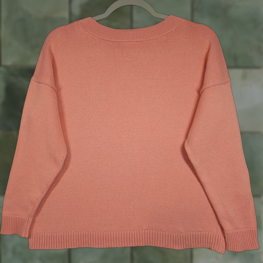 J. Jill J Jill Sweater Womens XSP Petite Coral Rib Knit Trim Pullover Crew Neck Casual Size XS / US 0-2 / IT 36-38 - 1 Thumbnail
