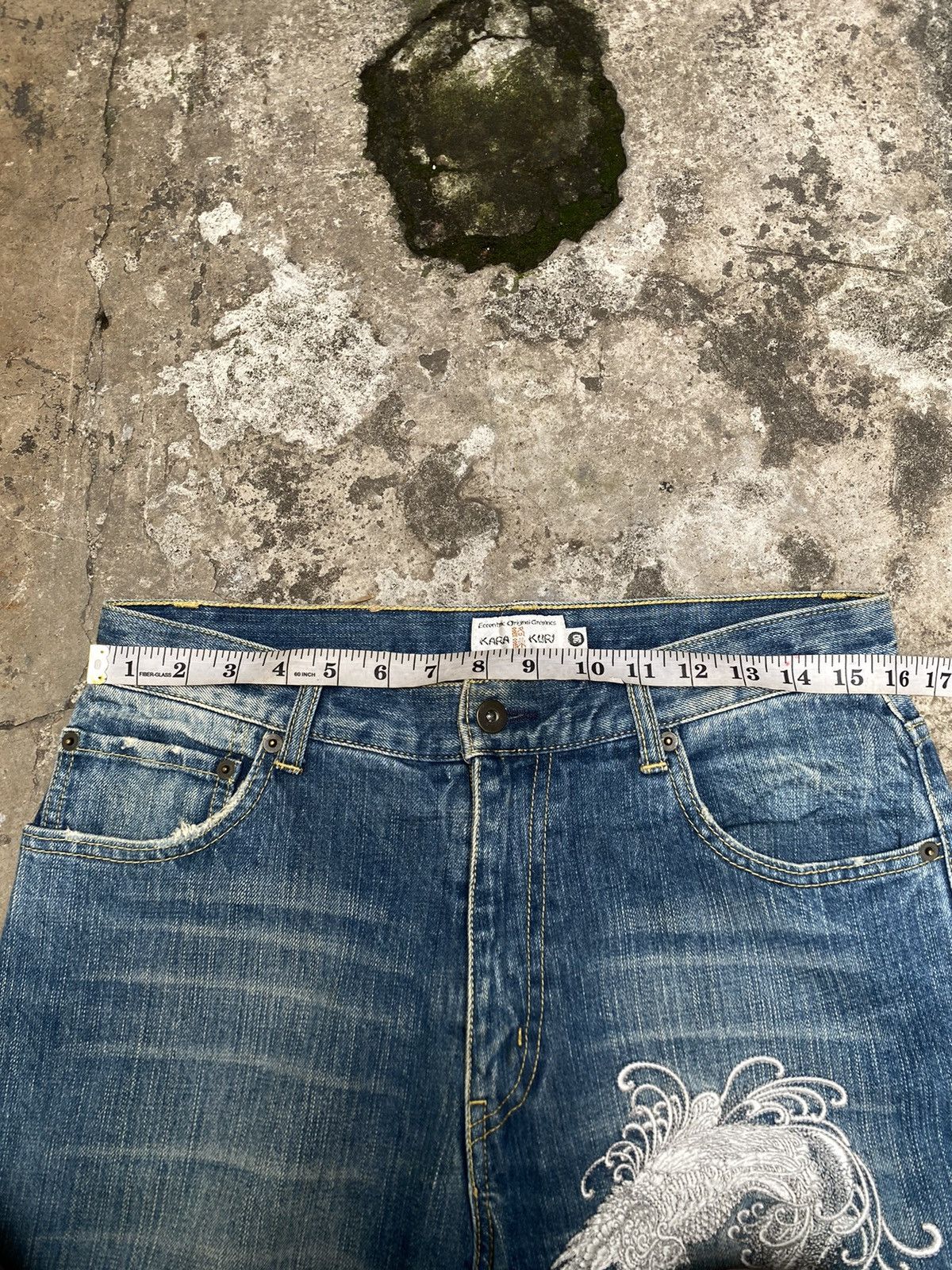 Karakuri Tamashii Karakuri Embroidered Dragon Japanese Denim Size US 32 / EU 48 - 9 Thumbnail