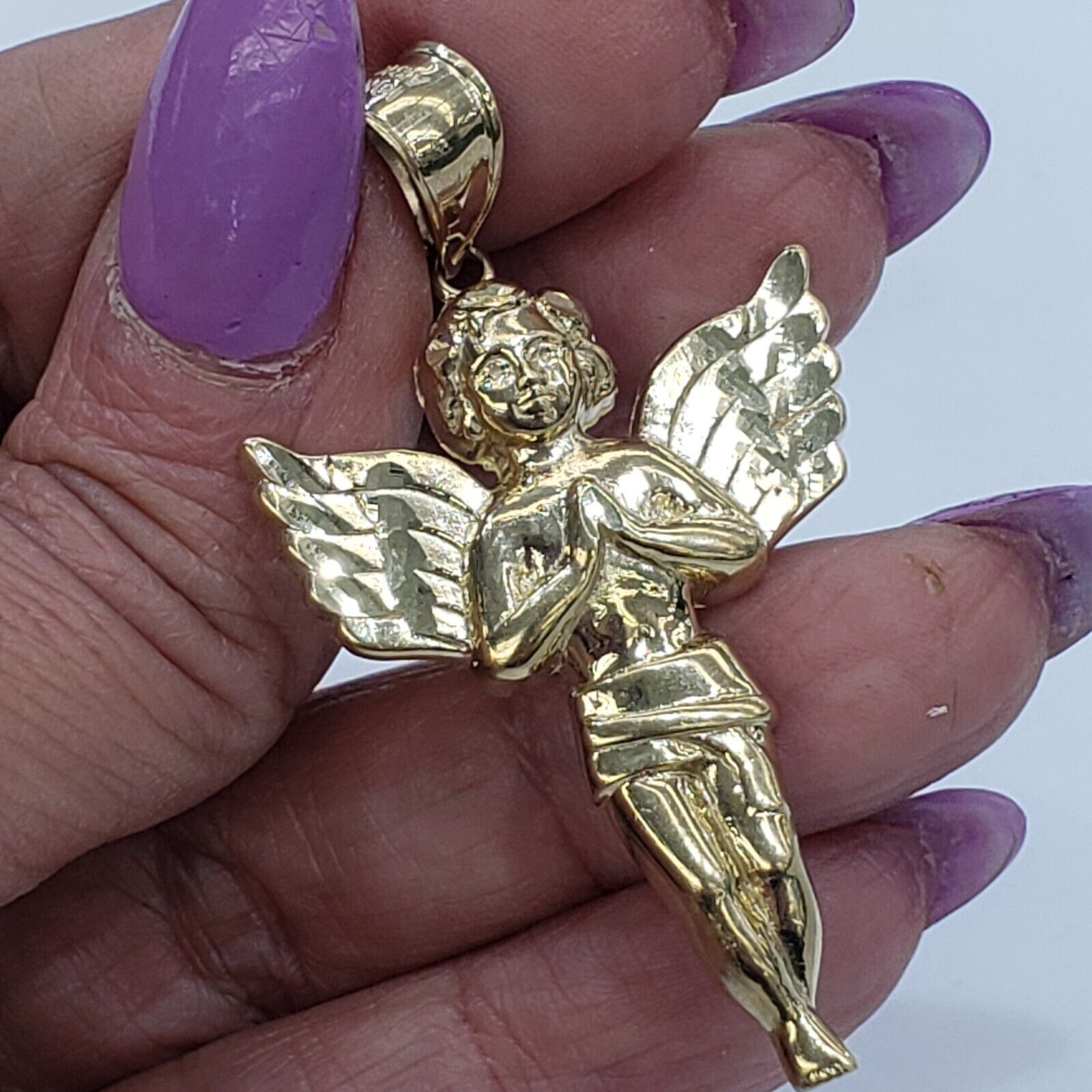 & Other Stories Big Real 10k Gold praying Angel Pendant Charm Size ONE SIZE - 8 Thumbnail