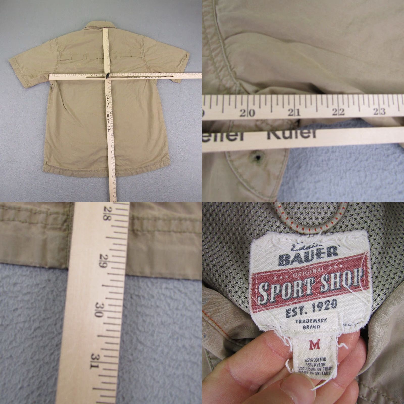 Eddie Bauer Eddie Bauer Sport Shop Button-Up Shirt Mens M Khaki Tan Beige Cotton Blend Short Sleeve Collared Pocket Outdoor Size US M / EU 48-50 / 2 - 8 Thumbnail