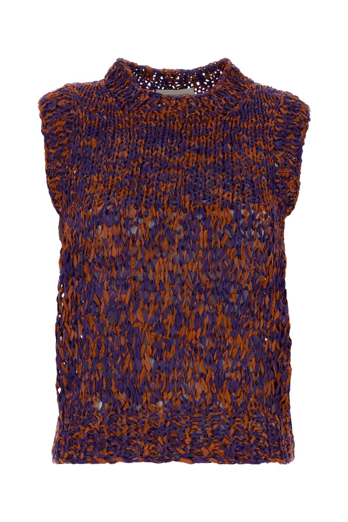 Dries Van Noten Two-Tone Crochet Tamou Vest Size S / US 4 / IT 40 - 1 Thumbnail