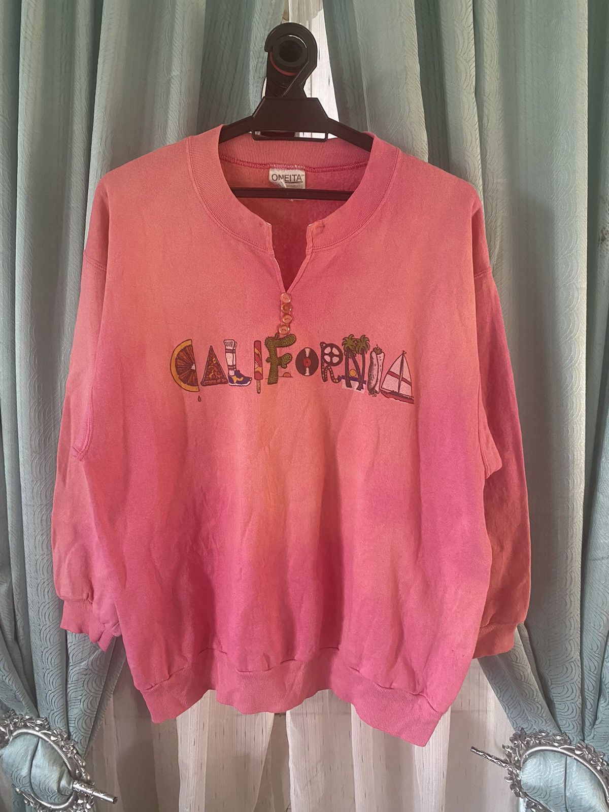 Vintage Vintage ONEITA 90s California Faded Sweatshirt Size XL / US 12-14 / IT 48-50 - 1 Thumbnail
