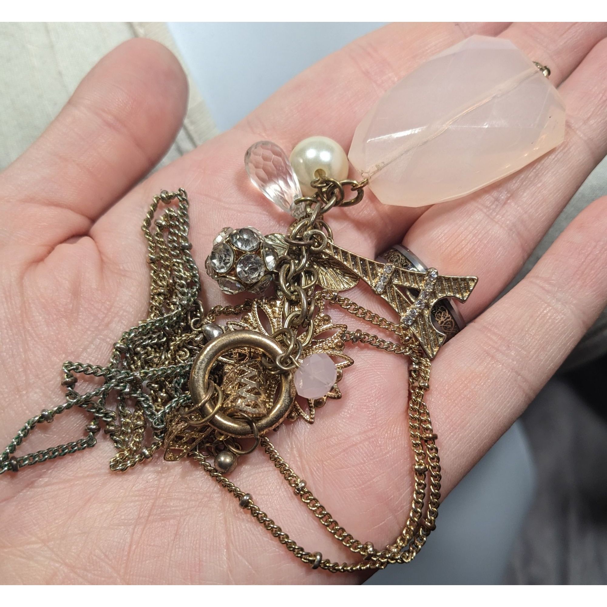 Other Coquette Y2K Floral Paris Cluster Charm Pendant Necklace Size ONE SIZE - 7 Thumbnail