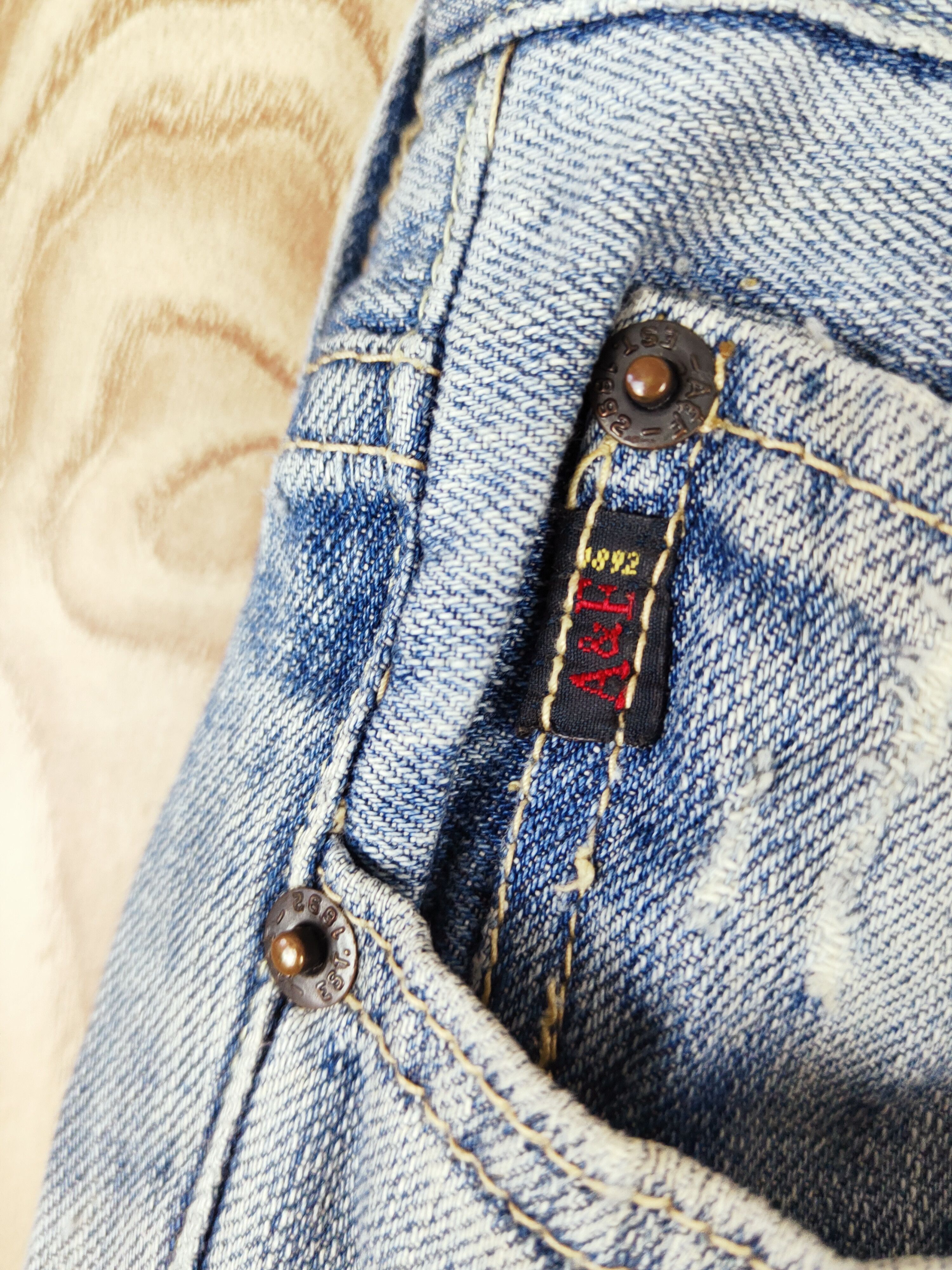 Abercrombie & Fitch × Vintage Vintage Abercrombie&Fitch Blue Distressed Ripped Jeans Size 33" - 3 Thumbnail