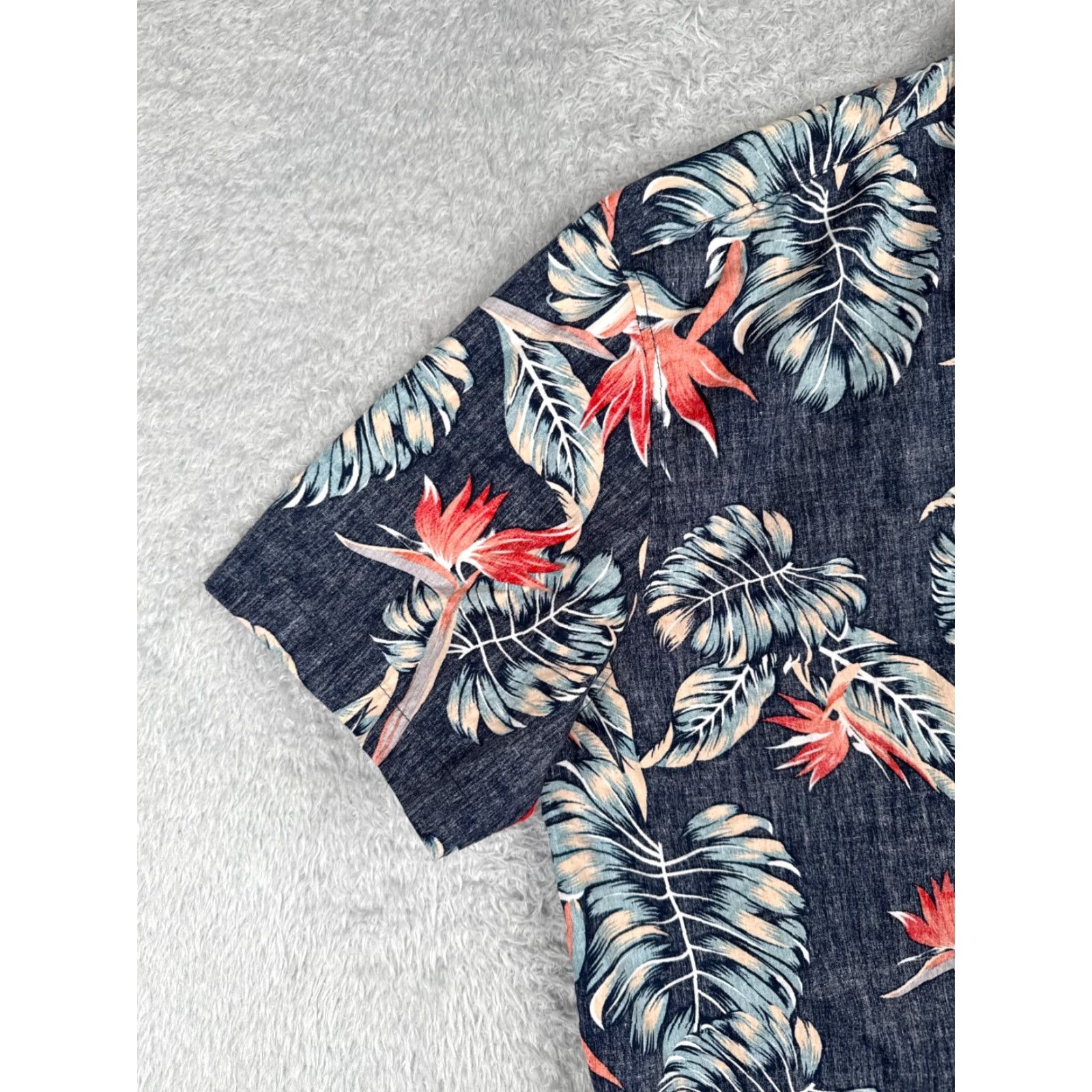 CO Molokai Surf Co Men's Hawaiian Shirt, Short Sleeve, 2XL, Blue, Floral Palm Bird of Paradise, Cotton Button-Up, Casual Beachwear, 90s Inspired, Mens Size US XXL / EU 58 / 5 - 6 Thumbnail