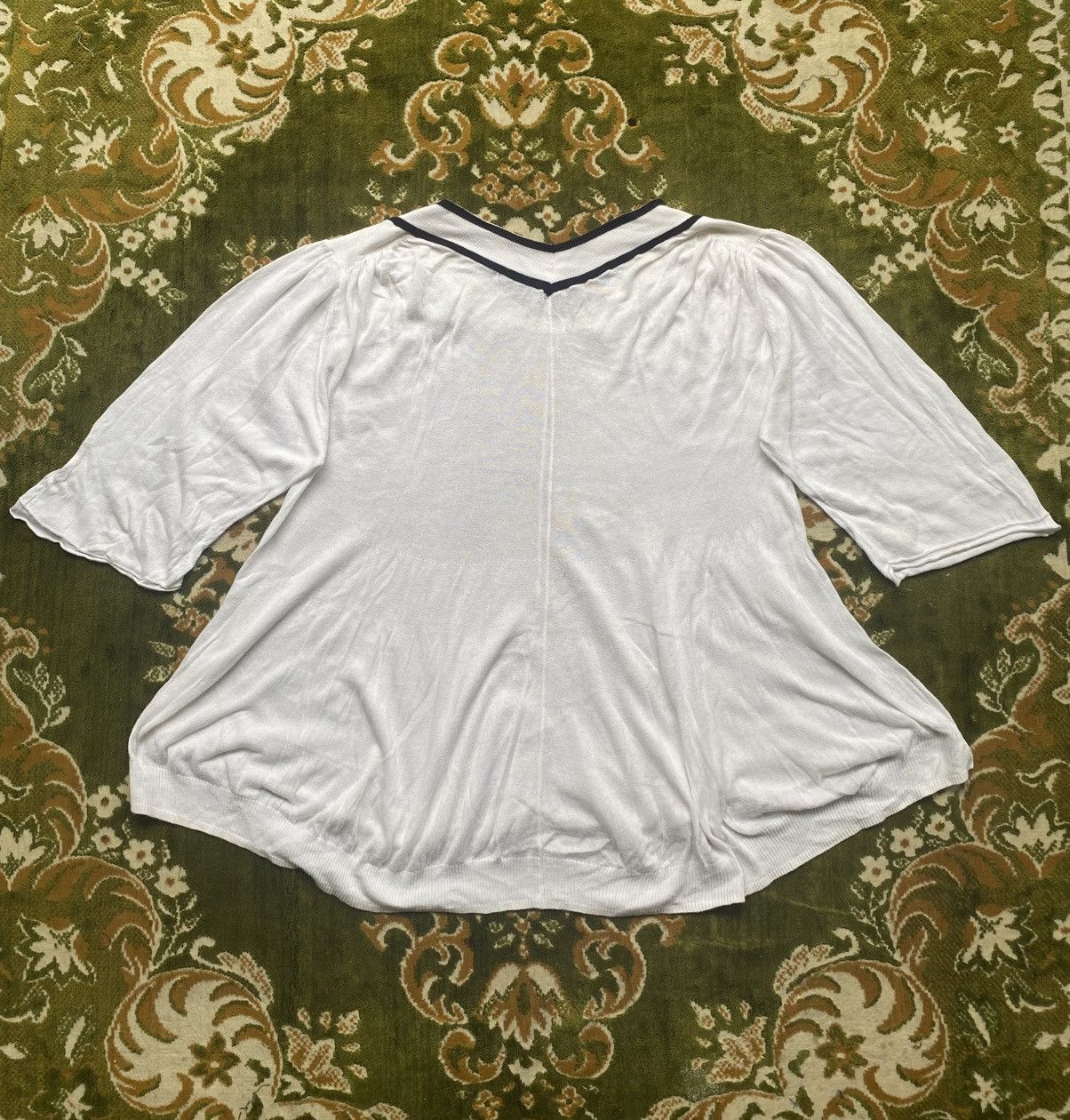 Frapbois 2000s – Frapbois White V Neck Blouse Size ONE SIZE - 6 Thumbnail