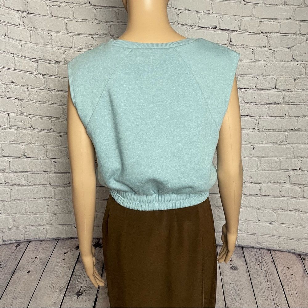 Zara NWT New Zara Cropped Baby Blue Sleeveless Sweatshirt Size M Size M / US 6-8 / IT 42-44 - 3 Thumbnail