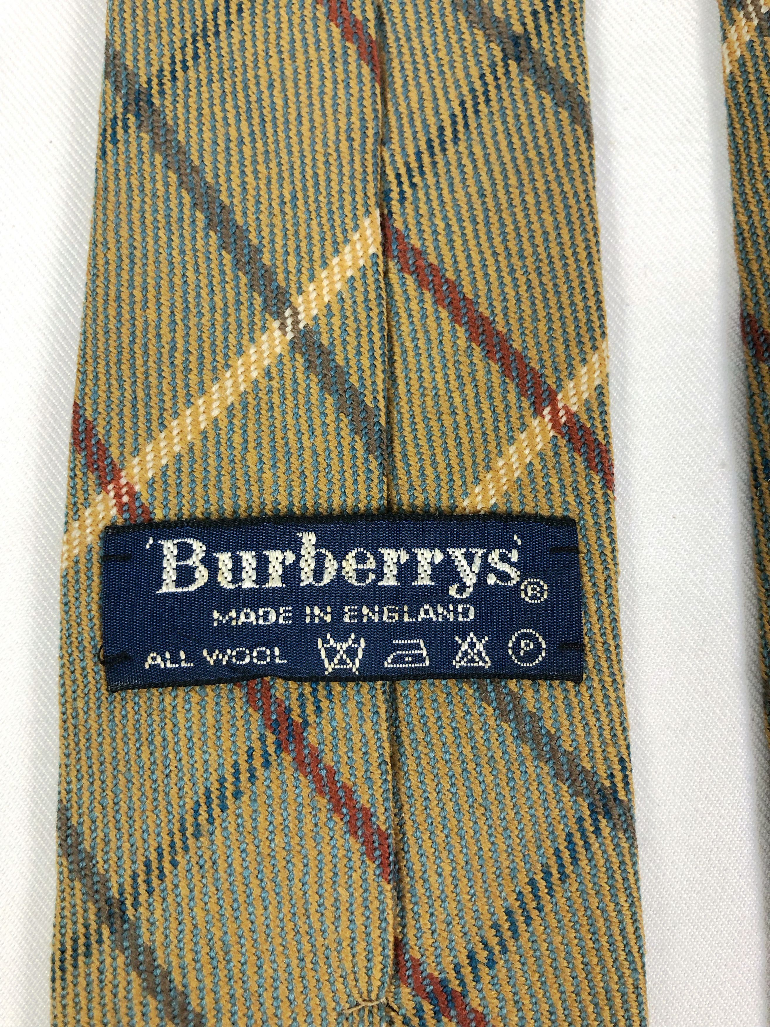 Burberry Prorsum Rare Vintage Burberrys Nova Check Wool Tie Made in England Size ONE SIZE - 7 Thumbnail