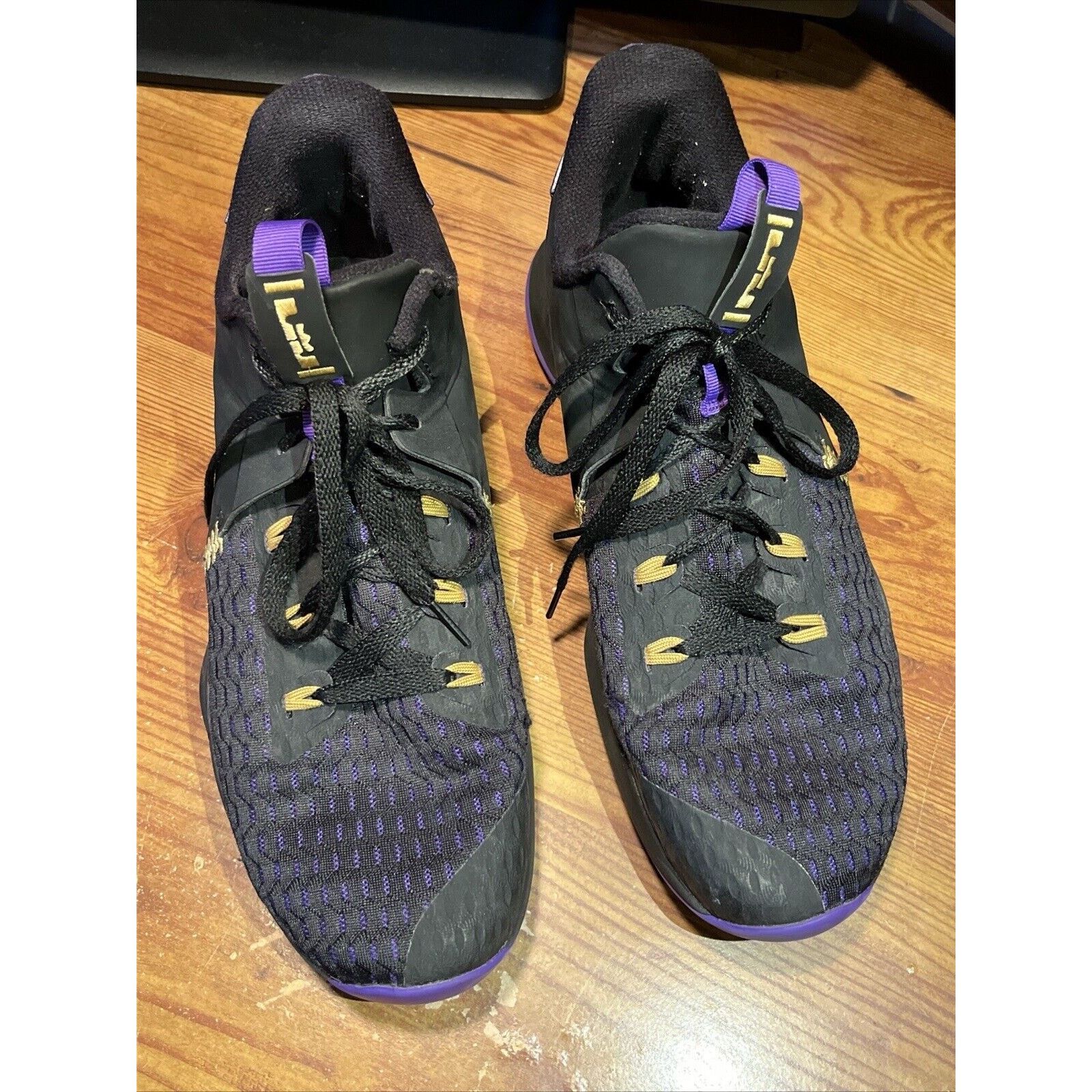 Nike Nike Lebron Witness V 5 Black Purple Gold Size Men's US 12.5 Size US 12.5 / EU 45-46 - 5 Thumbnail