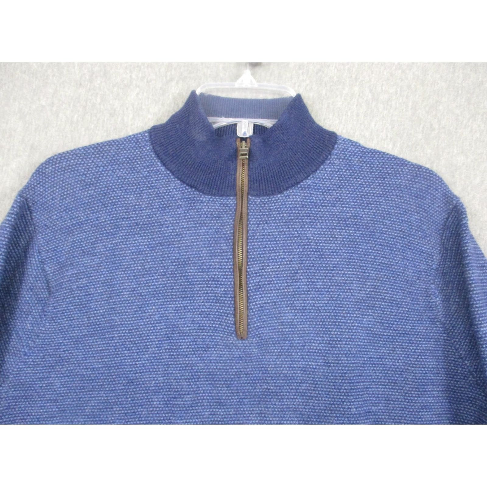 Peter Millar Peter Millar Sweater Mens L Blue 1/4 Zip Mock Neck Merino Wool Knit Pullover Size US L / EU 52-54 / 3 - 2 Thumbnail