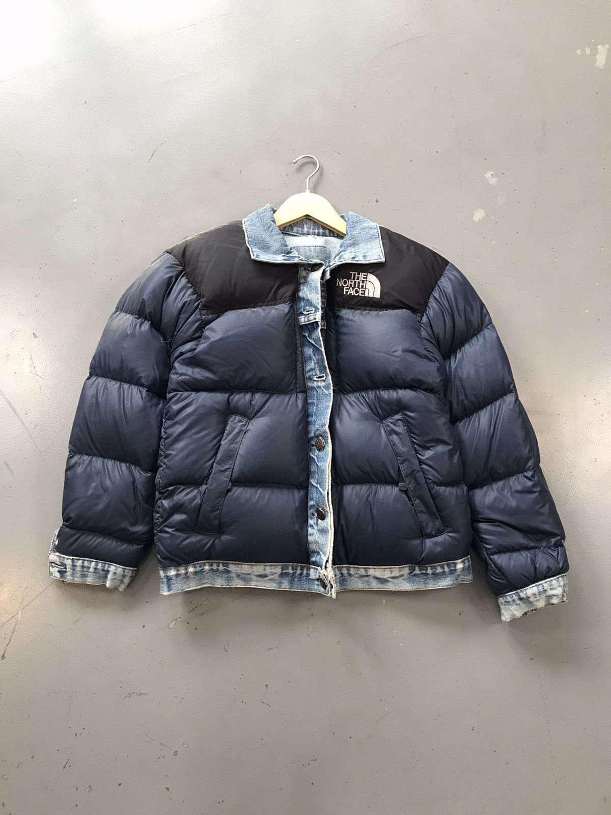 Levi's × The North Face × Vintage Vintage upcycle Levi’s orange x the north face denim puffer Size US XS / EU 42 / 0 - 1 Thumbnail