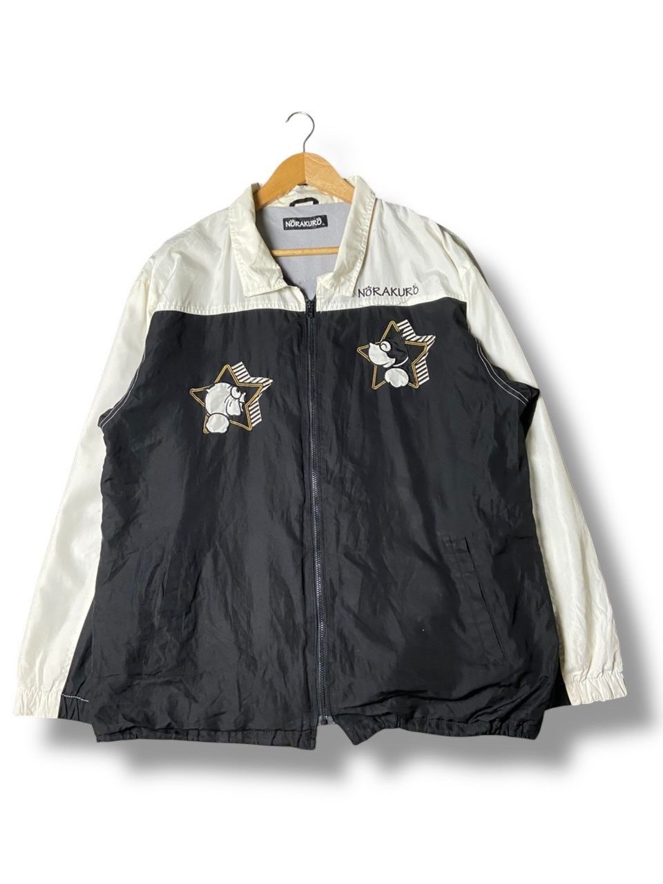 Japanese Brand Norakuro Black Lucky Embroidered Zip Up Jacket (172) Size US L / EU 52-54 / 3 - 1 Thumbnail