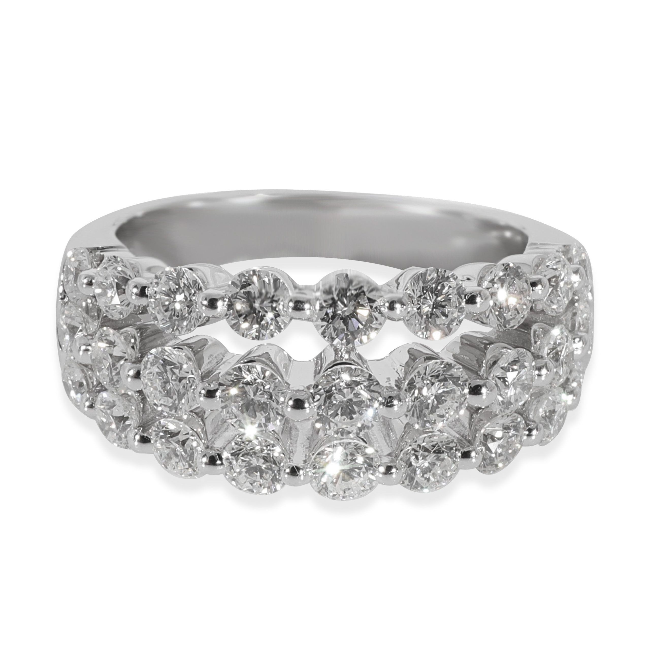 Roberto Coin 3 Row Diamond Ring in 18K White Gold 1.5 CTW