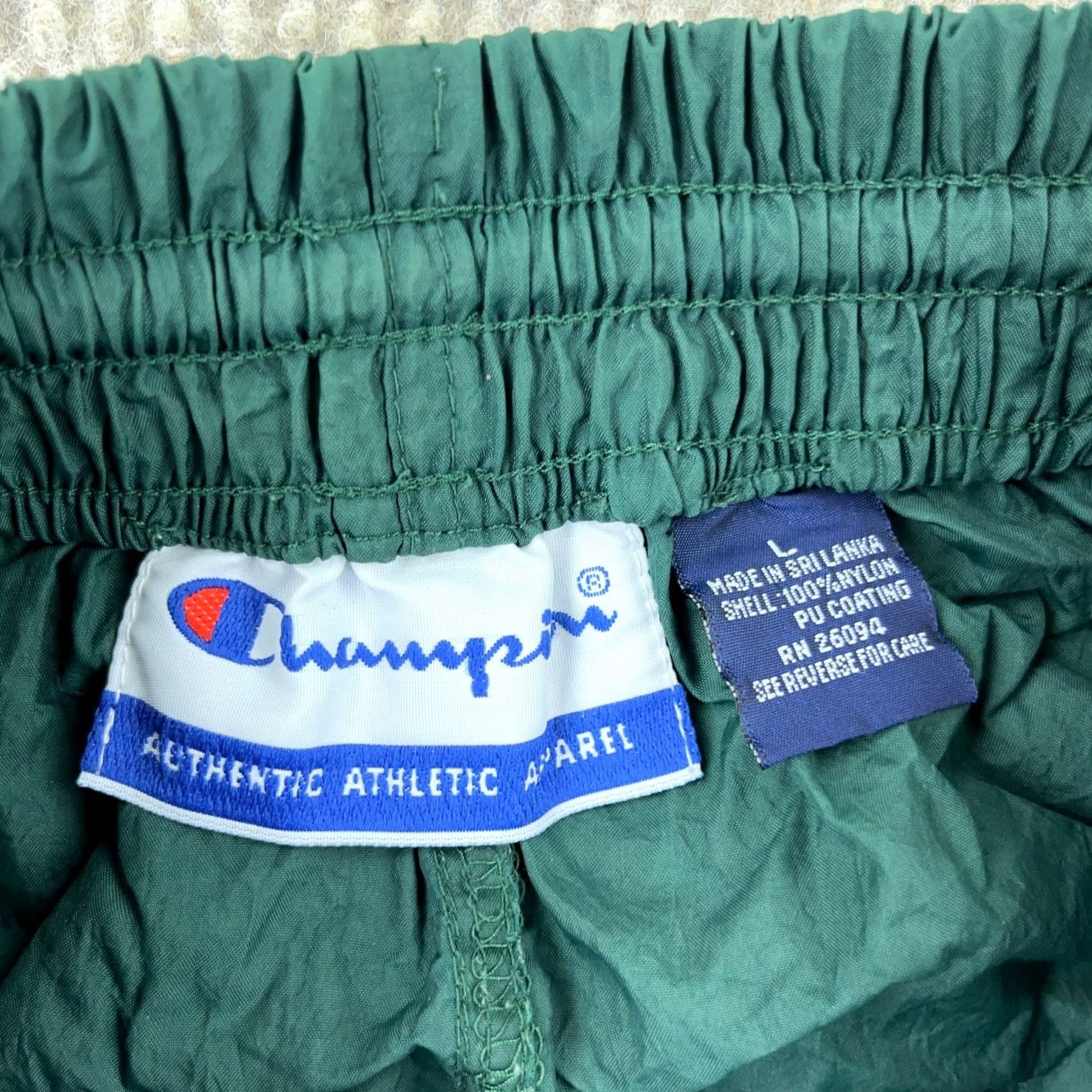 Champion VINTAGE Champion Pants Men M Green Windbreakers Track Pants Regular Size US 31 - 3 Thumbnail