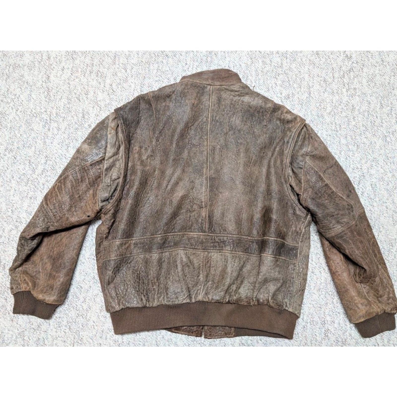 Vintage VINTAGE PATINA leather jacket Bomber Context Men XL brown distressed 1990s/Mad Max - Mens XL Leather Jacket Size US XL / EU 56 / 4 - 2 Thumbnail