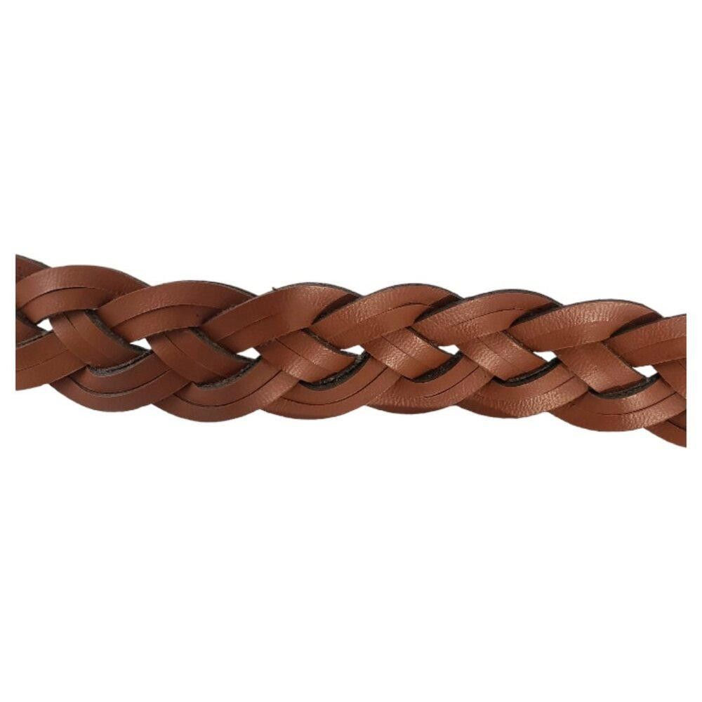 Designer Vintage Ladies Brown Braided Leather Belt Size 18/20 Size ONE SIZE - 7 Thumbnail