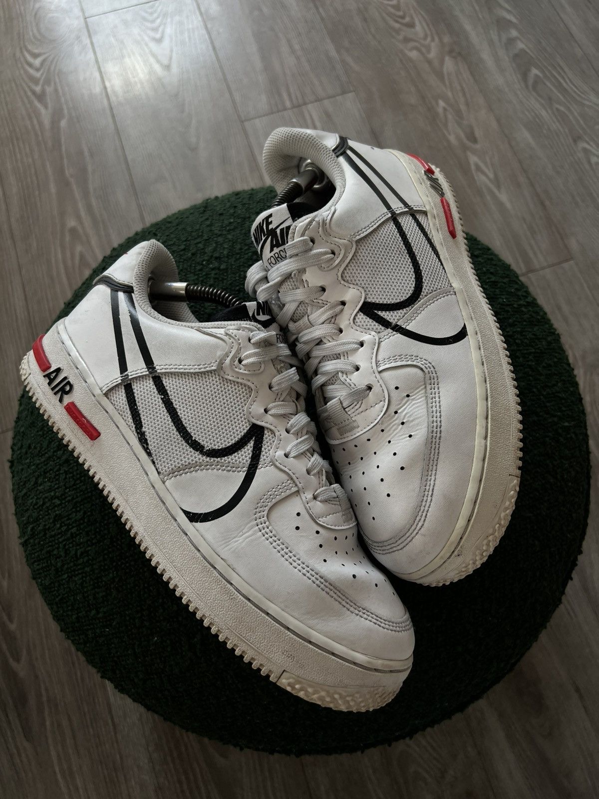 Nike ‼️Nike Air Force 1 Over Swoosh X React System Opium Sneakers Size US 8.5 / EU 41-42 - 4 Thumbnail