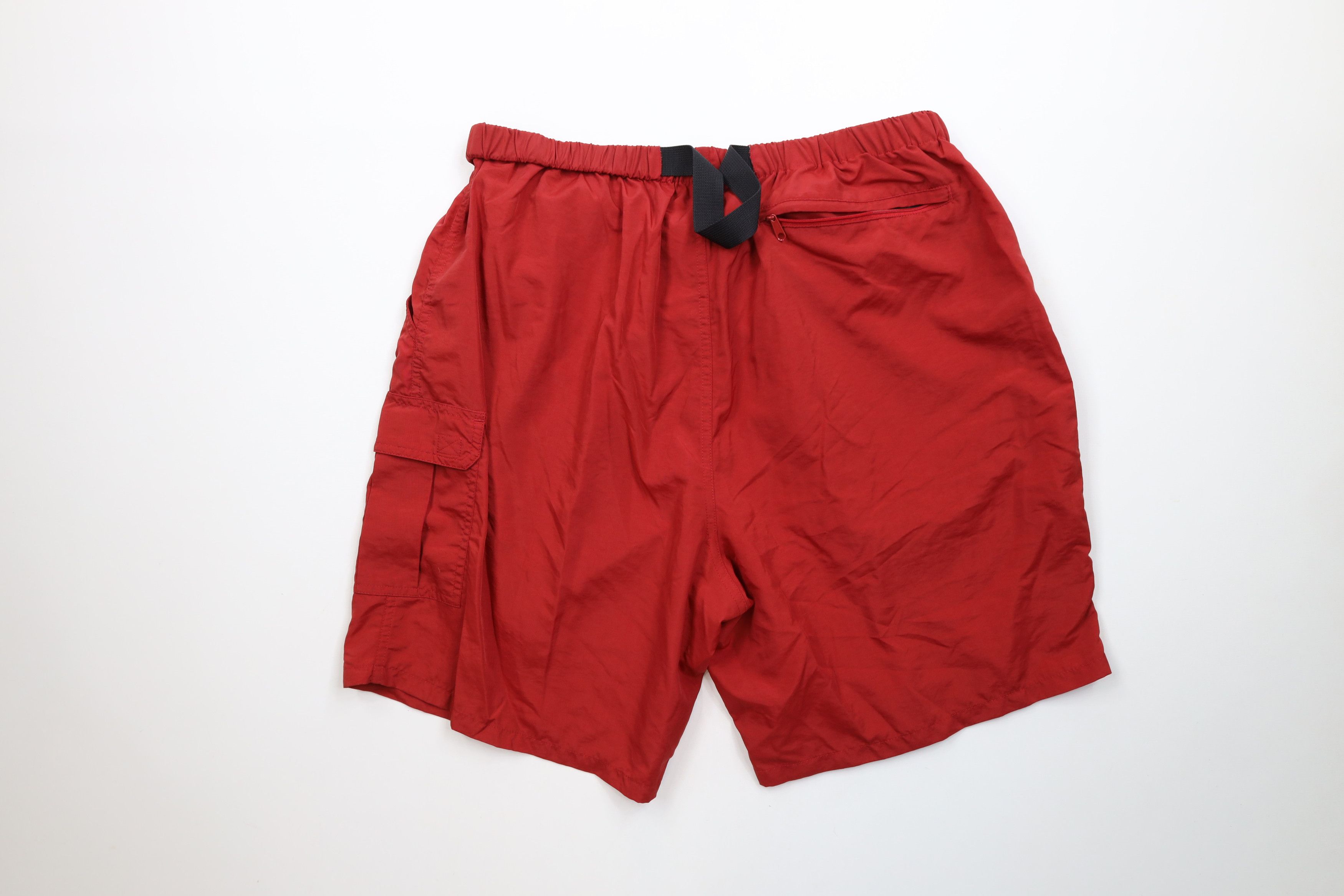 Vintage Vintage 90s Streetwear Packable Trekking Cargo Shorts Red Size US 34 / EU 50 - 9 Thumbnail