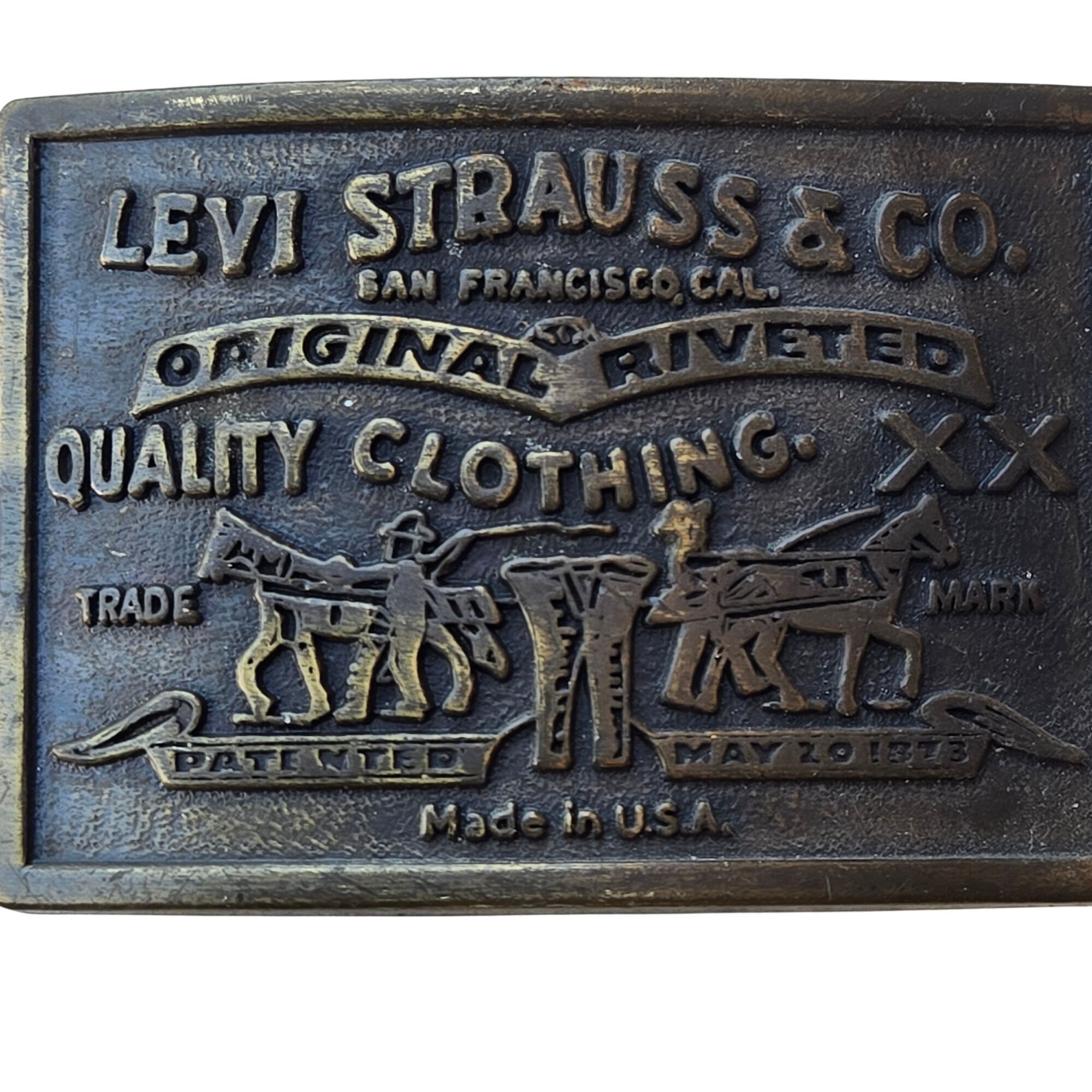 Other Levi Jeans Belt Buckle Two Horse Levis Strauss Brand Vintage Size ONE SIZE - 6 Thumbnail