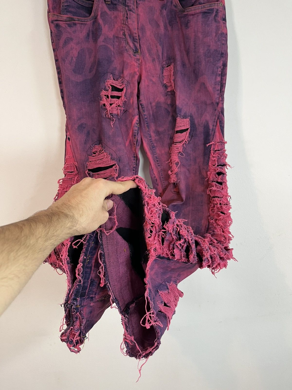 Other RARE Opium Handmade Ripped Jeans Archive Flared Denim Size US 34 / EU 50 - 6 Thumbnail