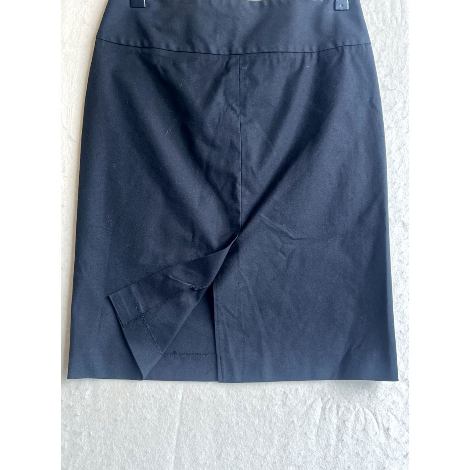 Theory Theory Womens Black Knee Length Skirt Size 2 USA Made Zip Pencil Straight Casual Classic Cotton Dry Clean Only Womens Skirt Size 26" / US 2 / IT 38 - 5 Thumbnail