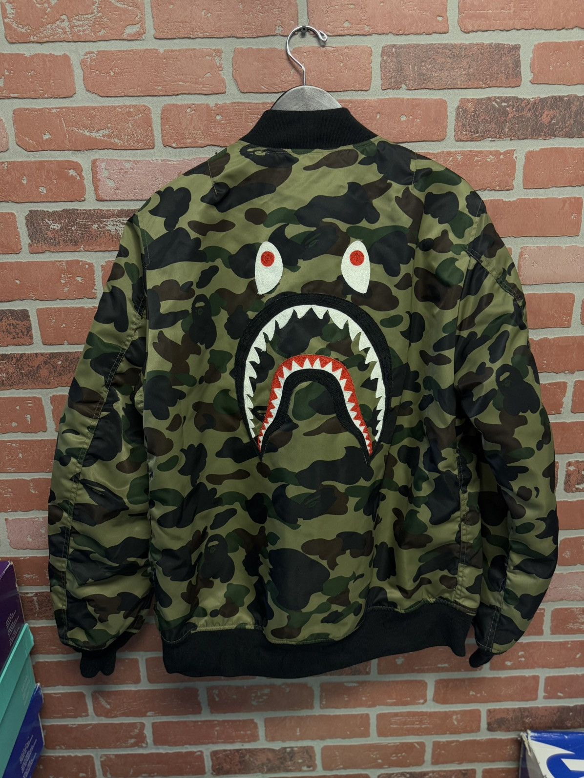 Bape Bape Camo Jacket MA-1 Shark Green Camo (NEW) Size US XXL / EU 58 / 5 - 6 Thumbnail