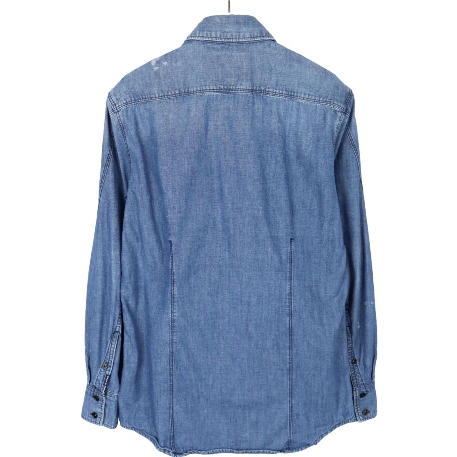 G-Star G-STAR Arc 3D Slim Shirt Men's LARGE Denim Chest Pockets Painted Denim Shirt Slim Chest Pockets Painted LARGE Men Blue Shirt Size US L / EU 52-54 / 3 - 2 Thumbnail