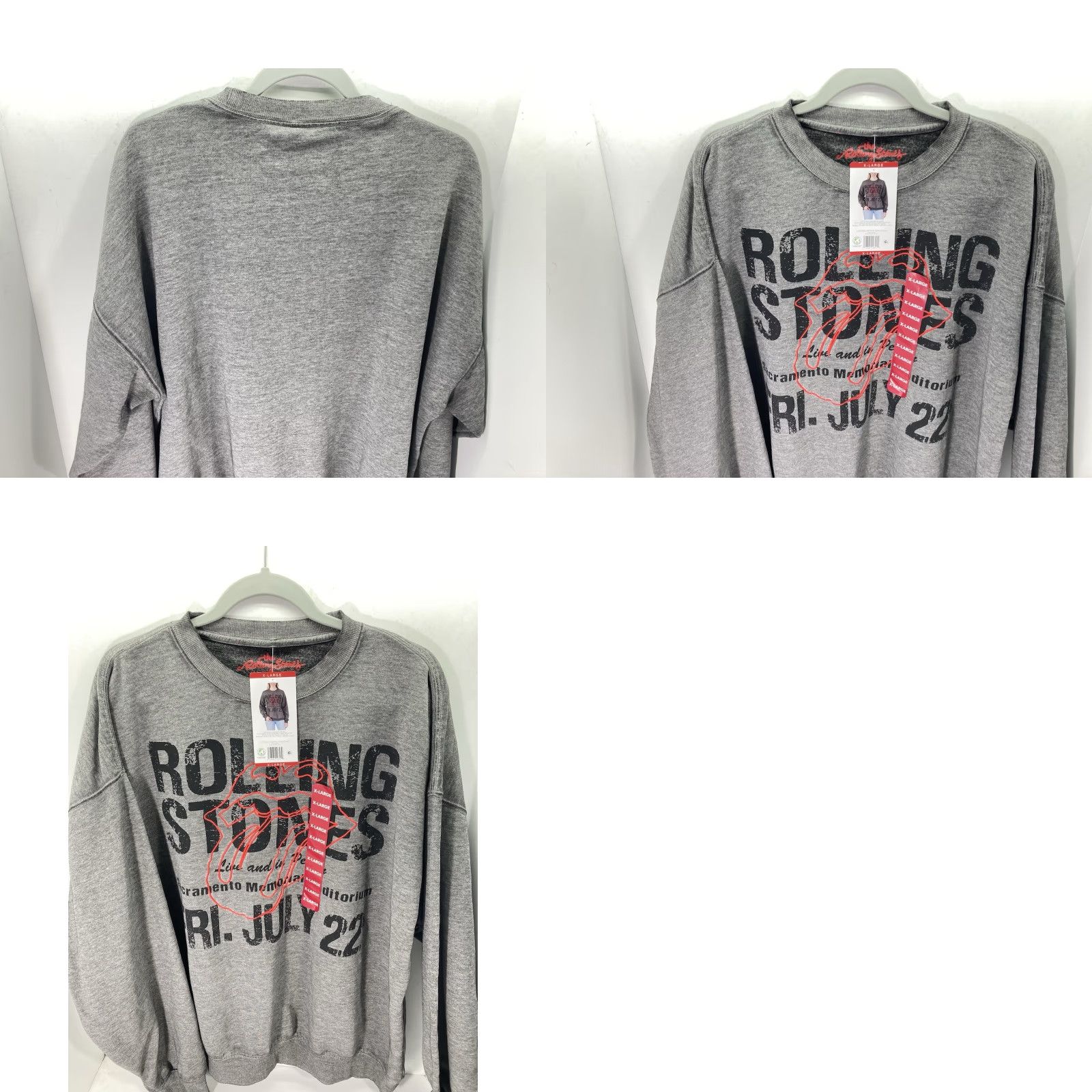 Vintage Rolling Stones Sweatshirt Women Gray XL Band Long Sleeve Pullover NWT Size XL / US 12-14 / IT 48-50 - 9 Thumbnail