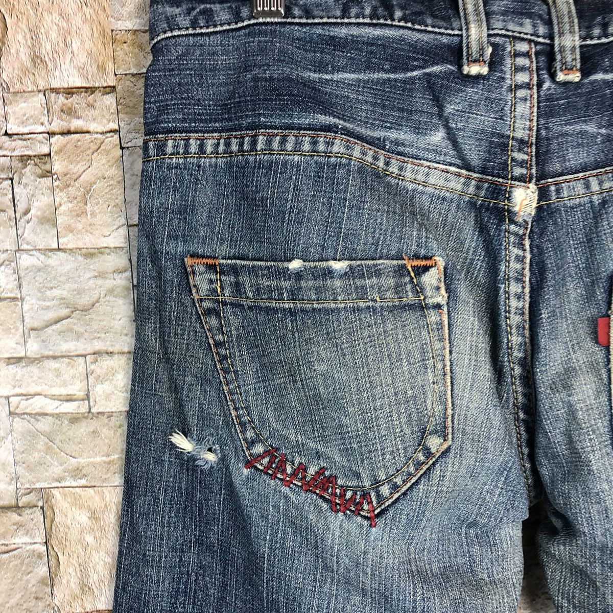 Japanese Brand Olive Des Olive Jeans Blue Distressed Denim Pants #A451 Size US 32 / EU 48 - 20 Thumbnail