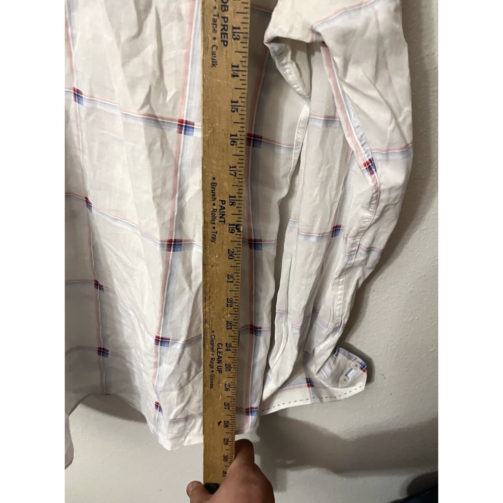 BUGATCHI Bugatchi Shirt Mens XLarge Shaped Fit White Plaid Date Business Casual Dad XL Size US XL / EU 56 / 4 - 4 Thumbnail